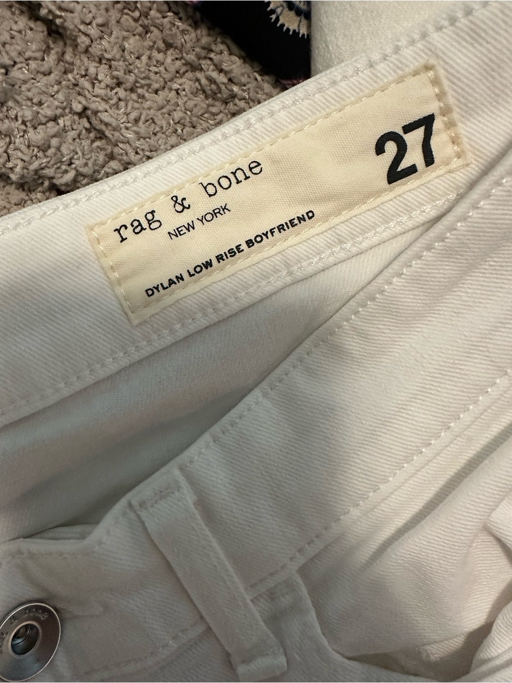 rag & bone Dylan low rise boyfriend White Women's Jeans 27 - Picture 3 of 10